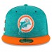 Men's Miami Dolphins New Era Aqua/Orange 2018 NFL Sideline Home Historic 59FIFTY Fitted Hat 3058374